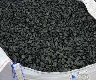 Black basalt in bag